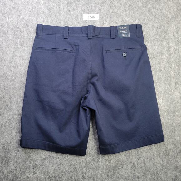 J. Crew Men 9" Casual Stretch Chino Short Navy 32 Flat Front Preppy Nautical - Picture 3 of 6